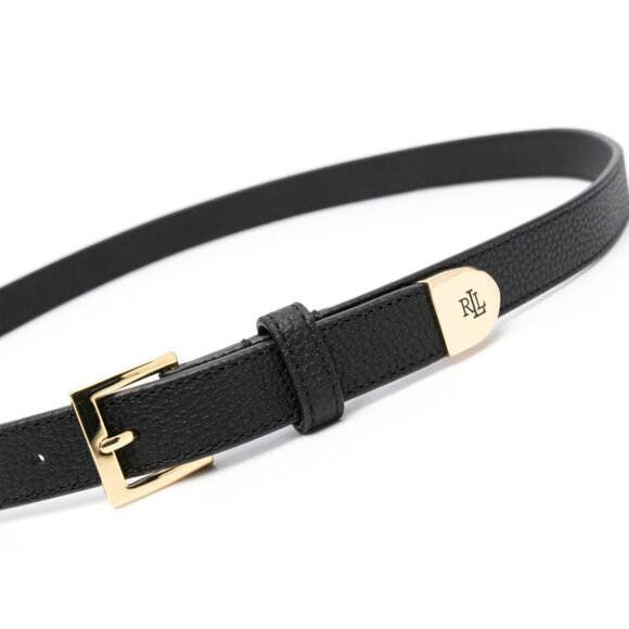 Lauren Ralph Lauren logo-engraved leather belt Blue